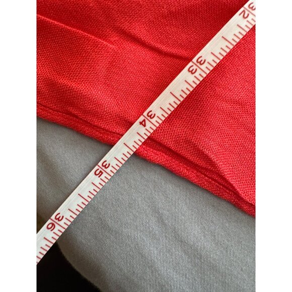 Red Fringed Lightweight Wrap Scarf - Picture 5 of 6